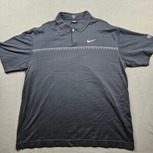 Nike Golf Tiger Wood Y2K Golf Polo Men XL Short Sleeve 90s Knit Swoosh